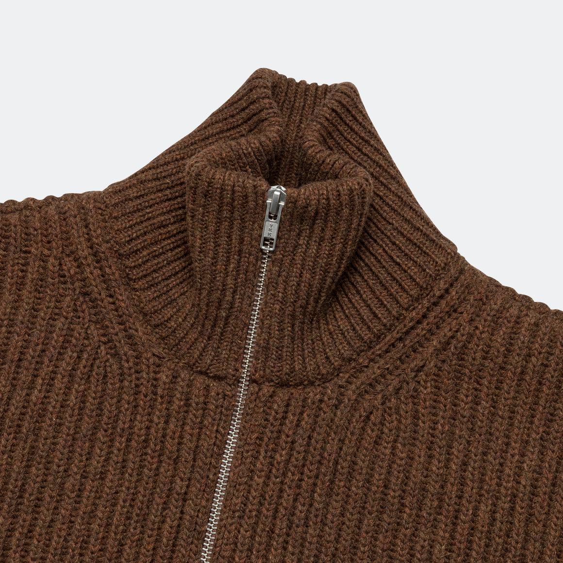 MM6 - Distressed Zip-Up Knit - Beige Melange - UP THERE