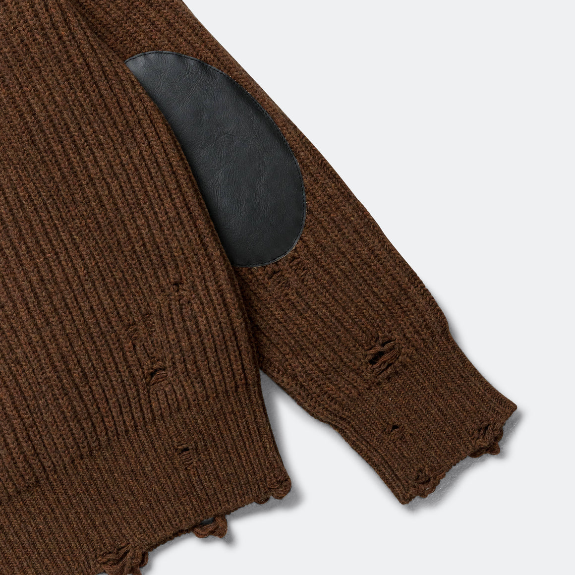 MM6 - Distressed Zip-Up Knit - Beige Melange - UP THERE