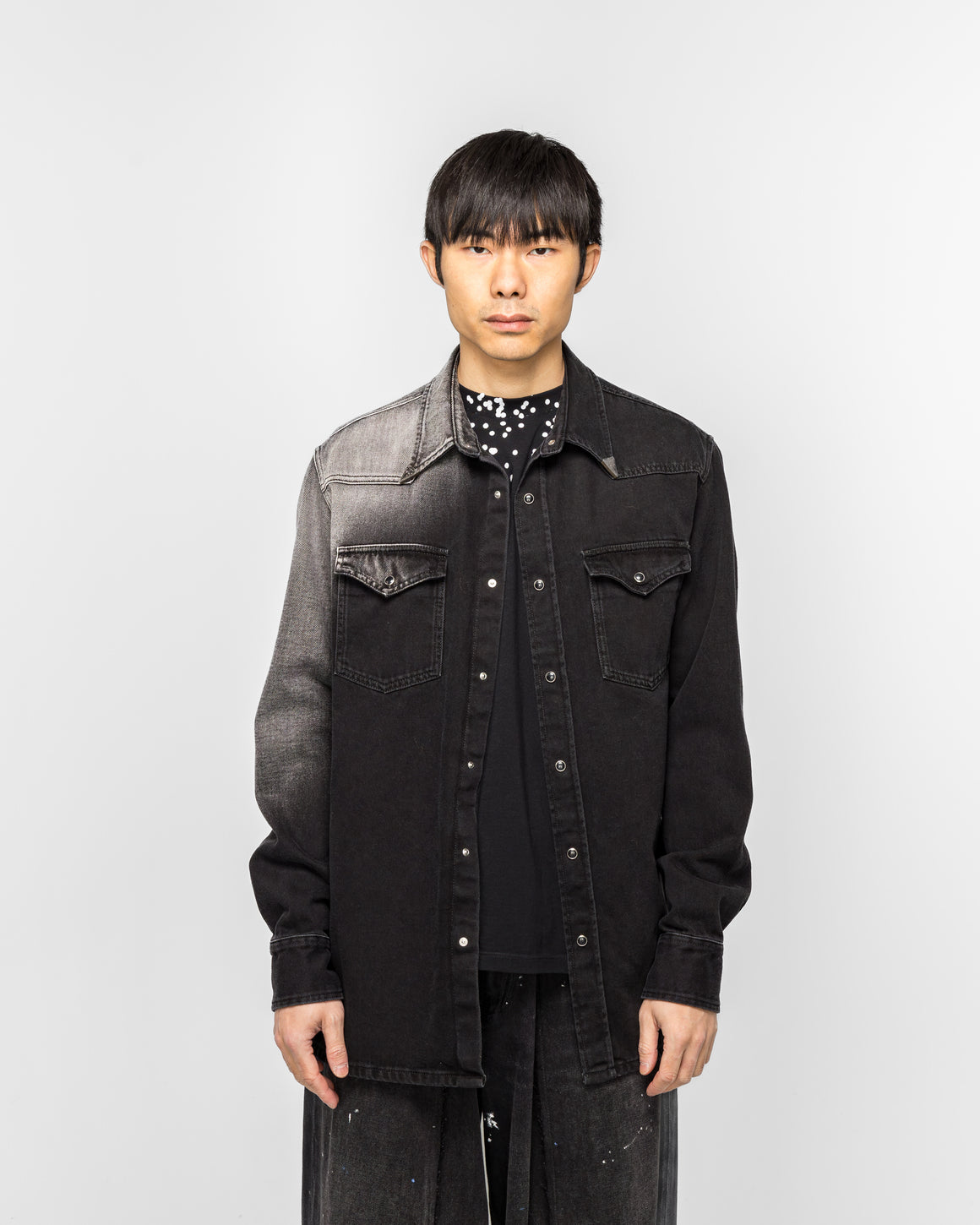 MM6 - Faded Denim Overshirt - Black - UP THERE