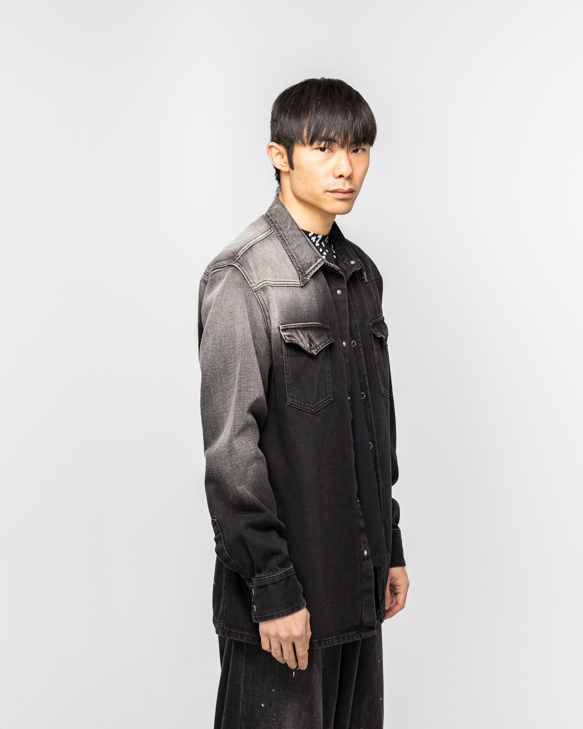 MM6 - Faded Denim Overshirt - Black - UP THERE