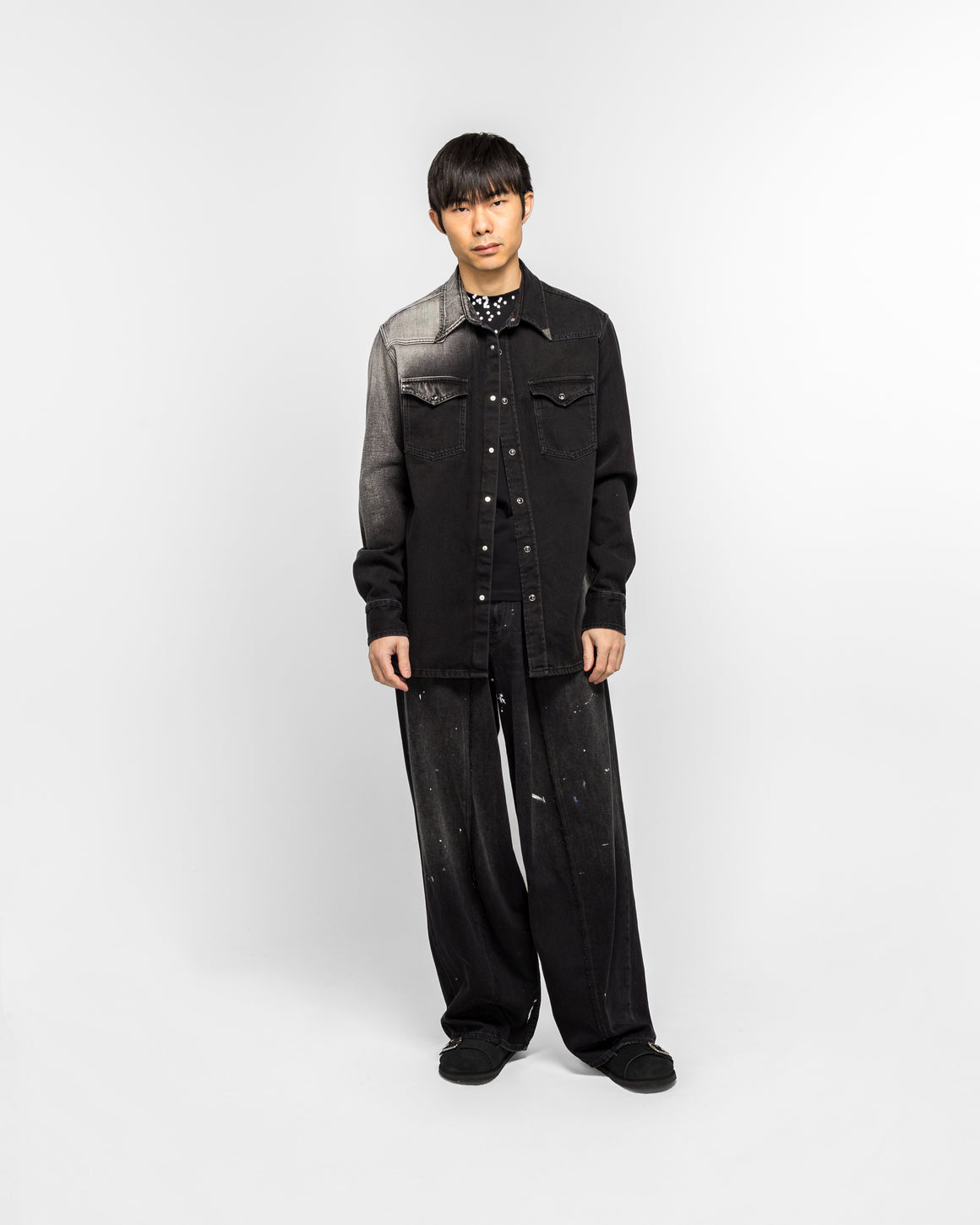 MM6 - Faded Denim Overshirt - Black - UP THERE