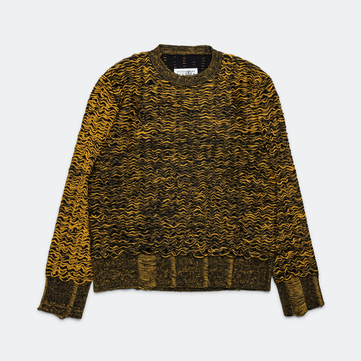 MM6 - Hairy Wave Crewneck - Black/Yellow - UP THERE