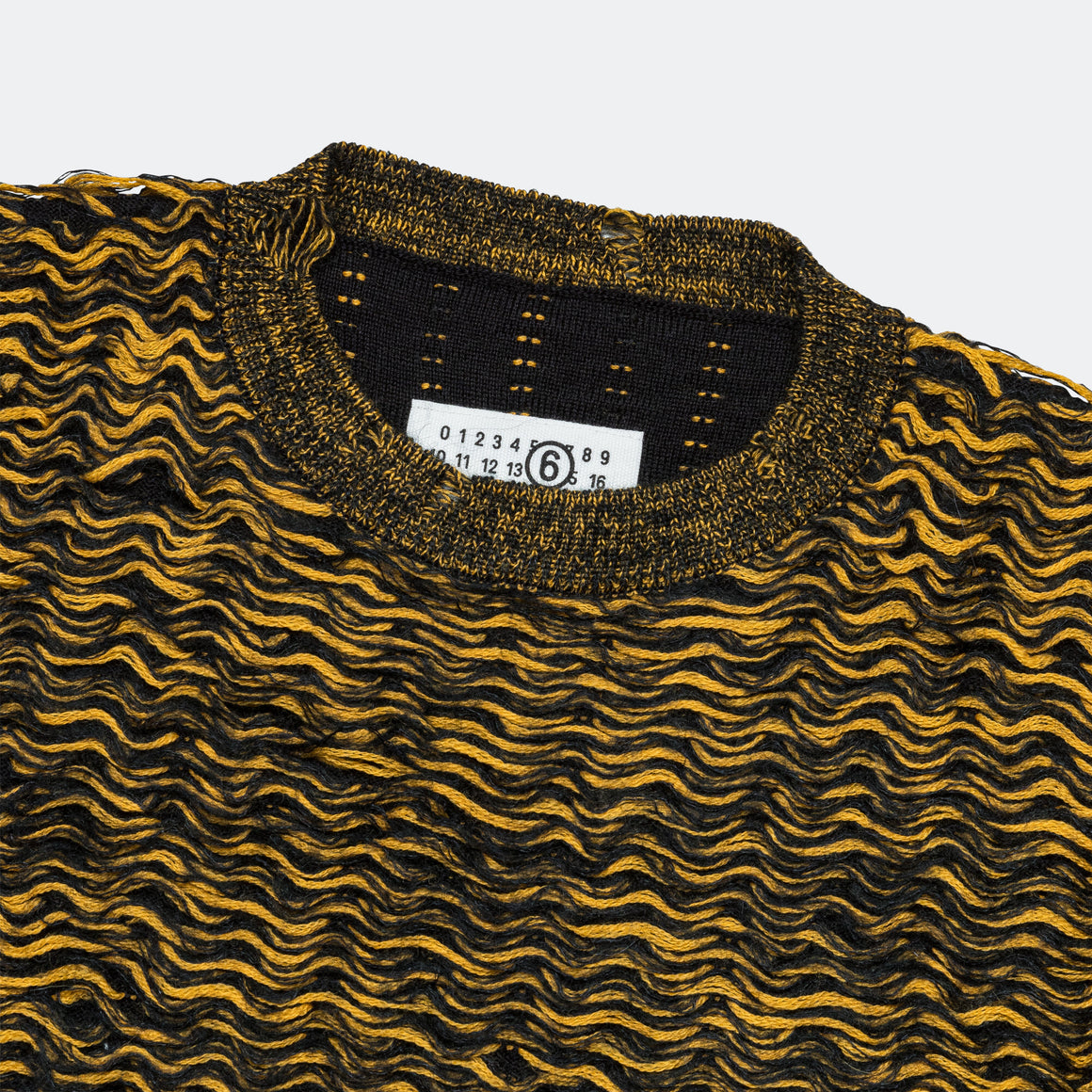 MM6 - Hairy Wave Crewneck - Black/Yellow - UP THERE