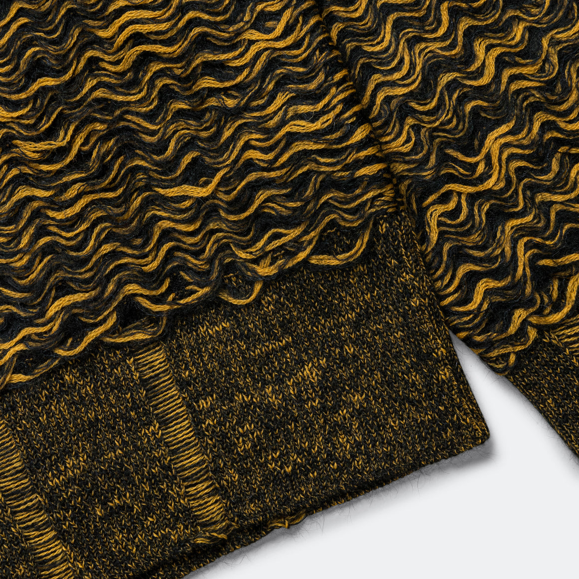 MM6 - Hairy Wave Crewneck - Black/Yellow - UP THERE