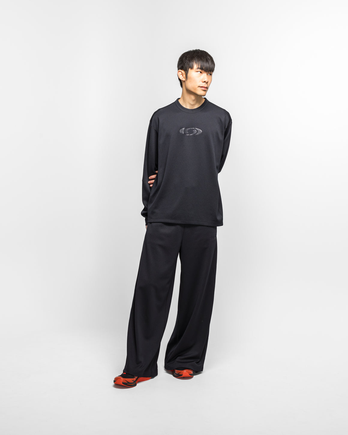 MM6 - Jersey Mesh LS T-Shirt x Salomon - Washed Black - UP THERE