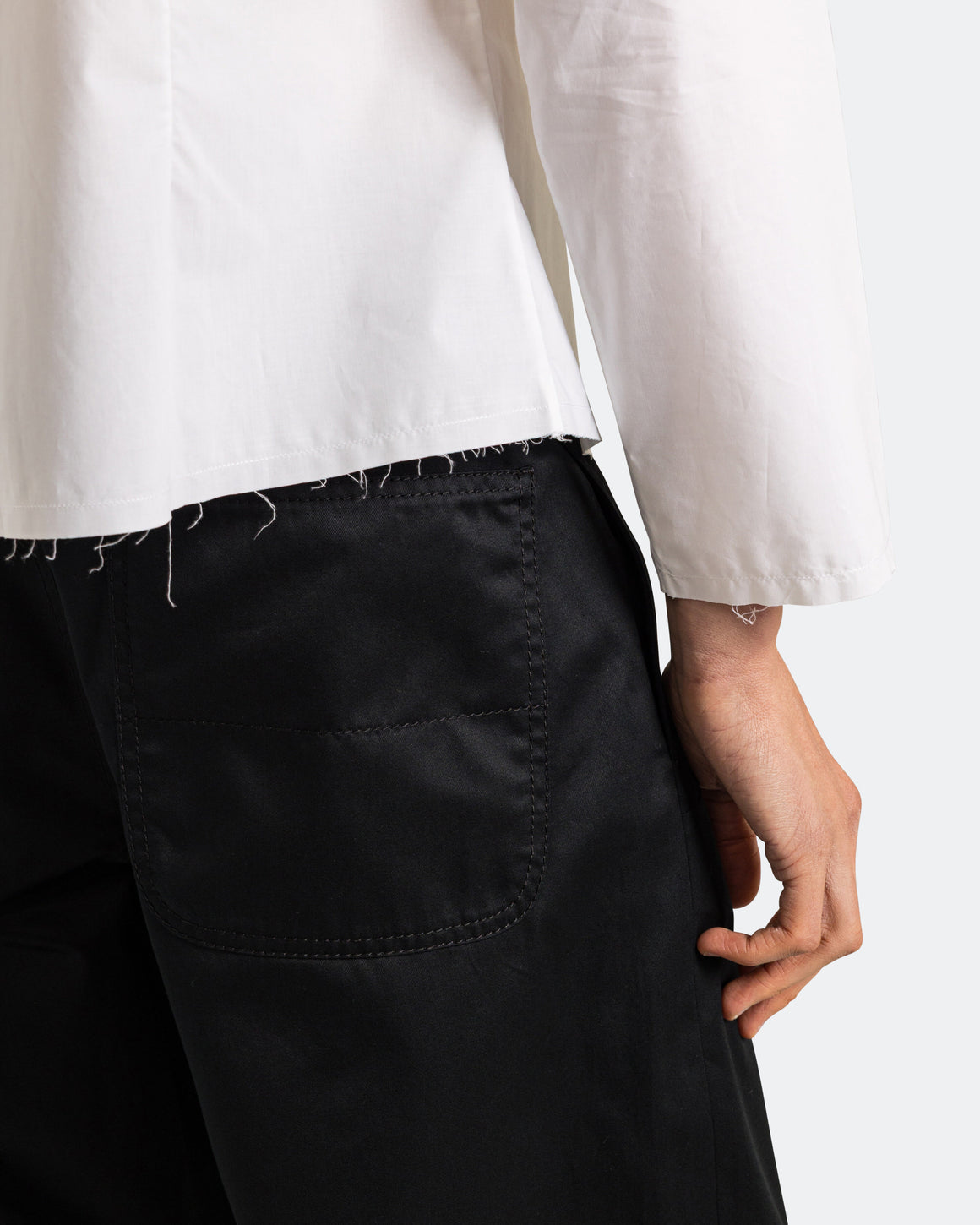 MM6 - Light Cotton Twill Trousers - Black - UP THERE