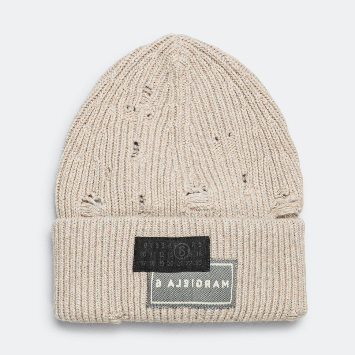 MM6 - Logo Beanie - Beige Melange - UP THERE