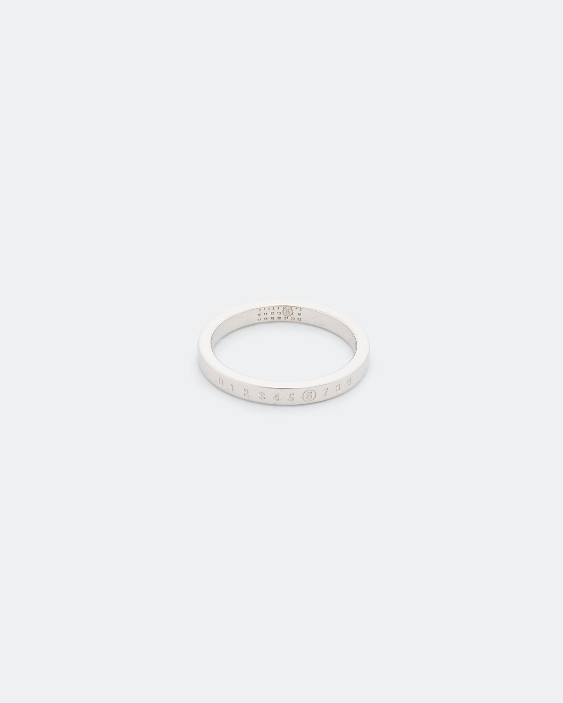 MM6 - Minimal Logo 3mm Ring - Silver Toned Brass - UP THERE