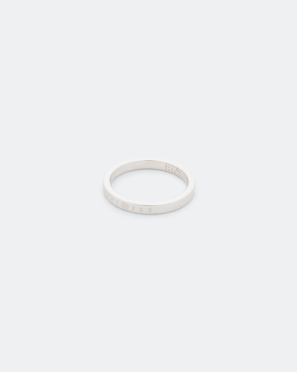 MM6 - Minimal Logo 3mm Ring - Silver Toned Brass - UP THERE