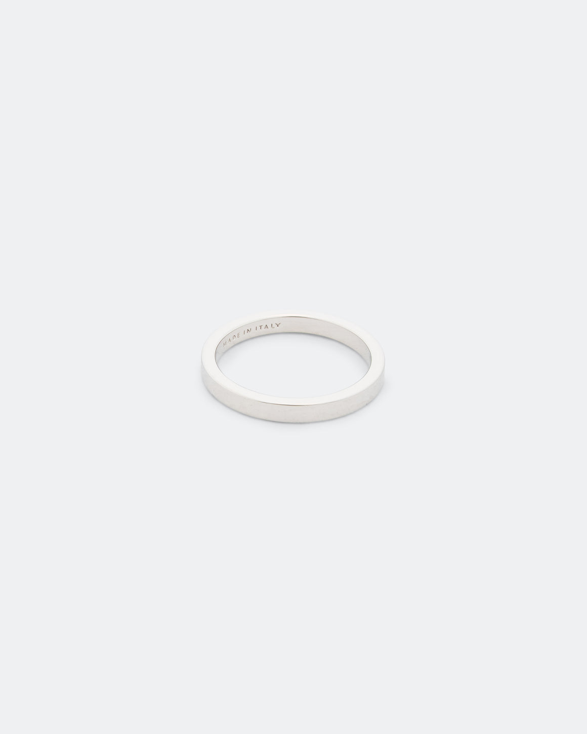 MM6 - Minimal Logo 3mm Ring - Silver Toned Brass - UP THERE