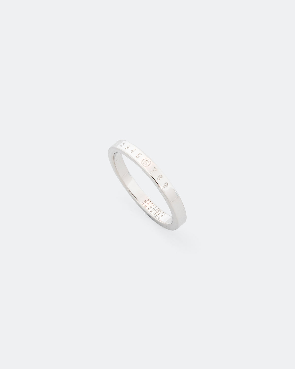 MM6 - Minimal Logo 3mm Ring - Silver Toned Brass - UP THERE