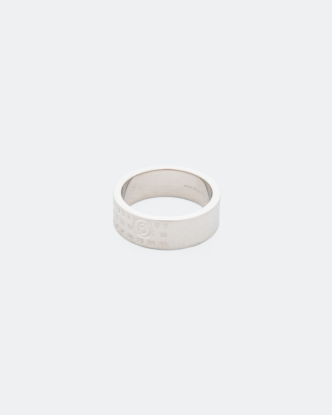 MM6 - Minimal Logo 8mm Ring - Shiny Palladium - UP THERE