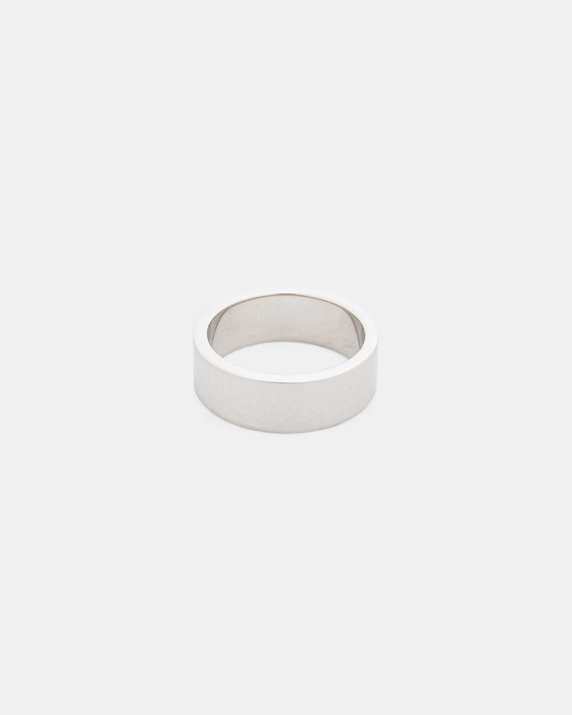 MM6 - Minimal Logo 8mm Ring - Shiny Palladium - UP THERE