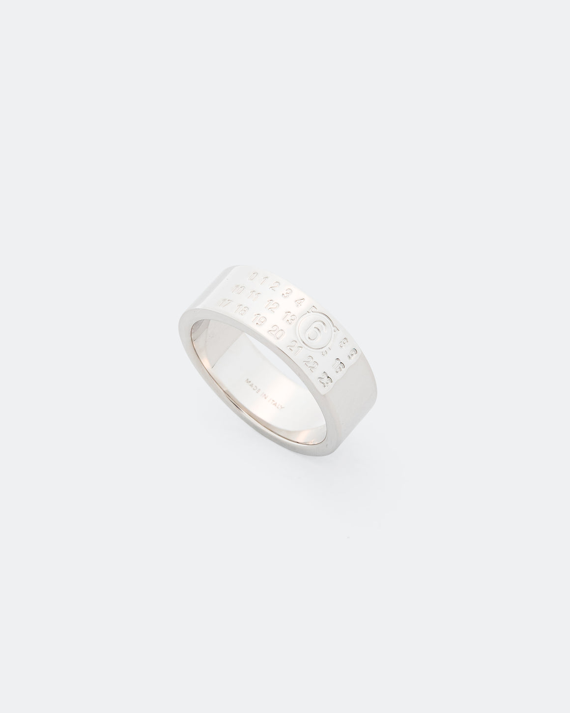 MM6 - Minimal Logo 8mm Ring - Shiny Palladium - UP THERE