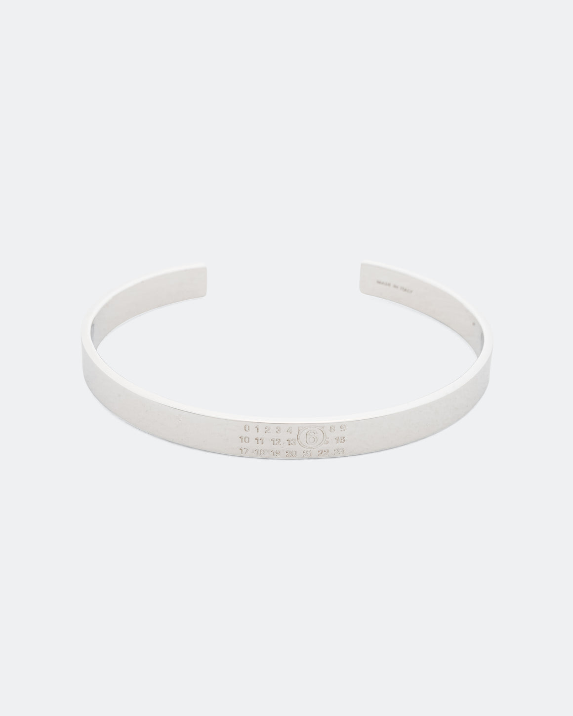 MM6 - Minimal Logo 8mm Cuff - Shiny Palladium - UP THERE