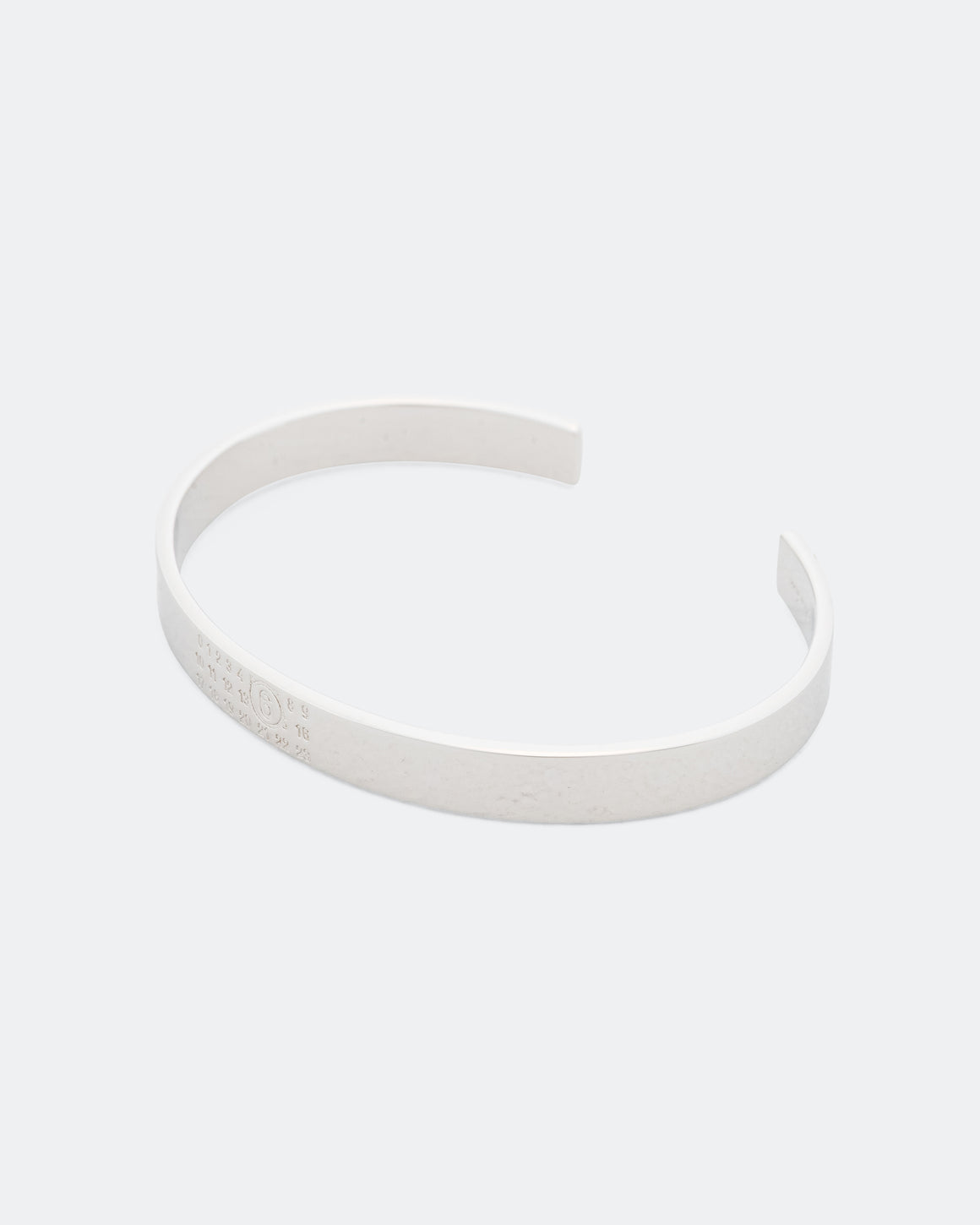 MM6 - Minimal Logo 8mm Cuff - Shiny Palladium - UP THERE