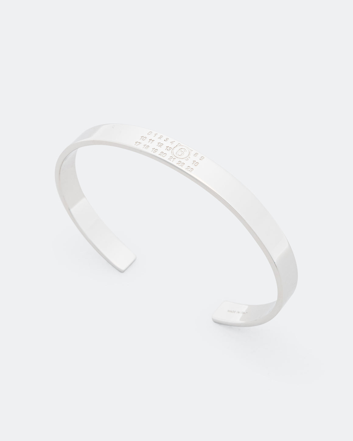 MM6 - Minimal Logo 8mm Cuff - Shiny Palladium - UP THERE
