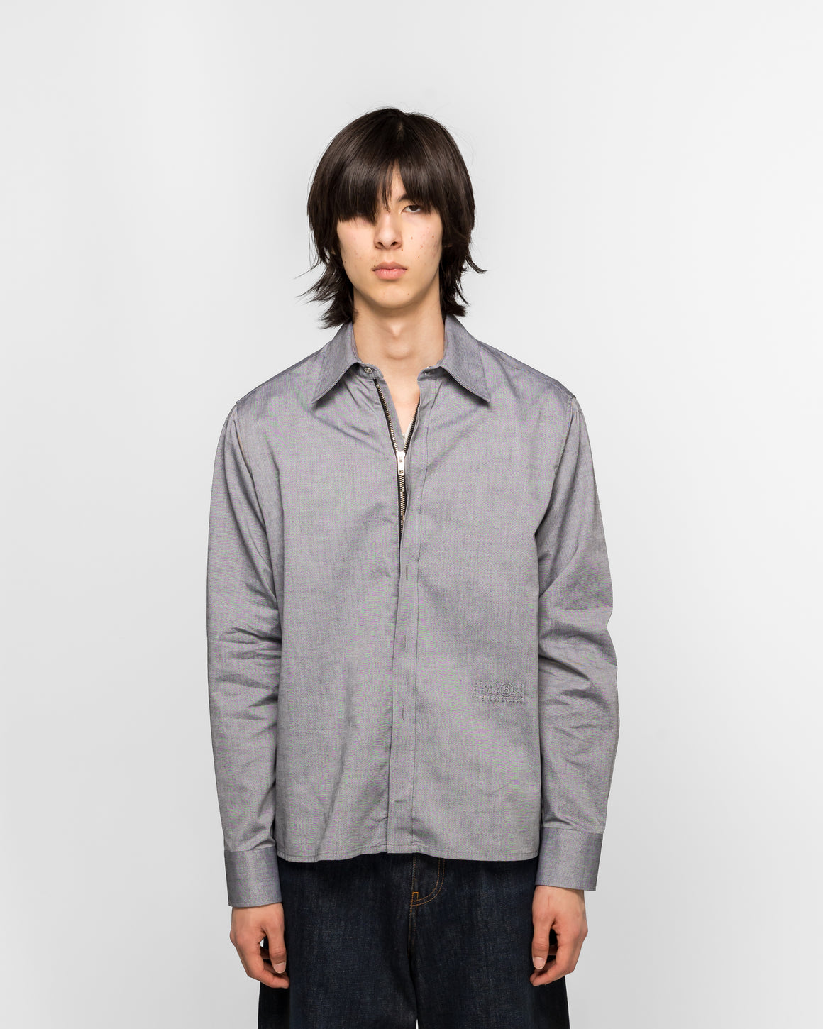 MM6 - Oxford Long-Sleeved Shirt - Black - UP THERE