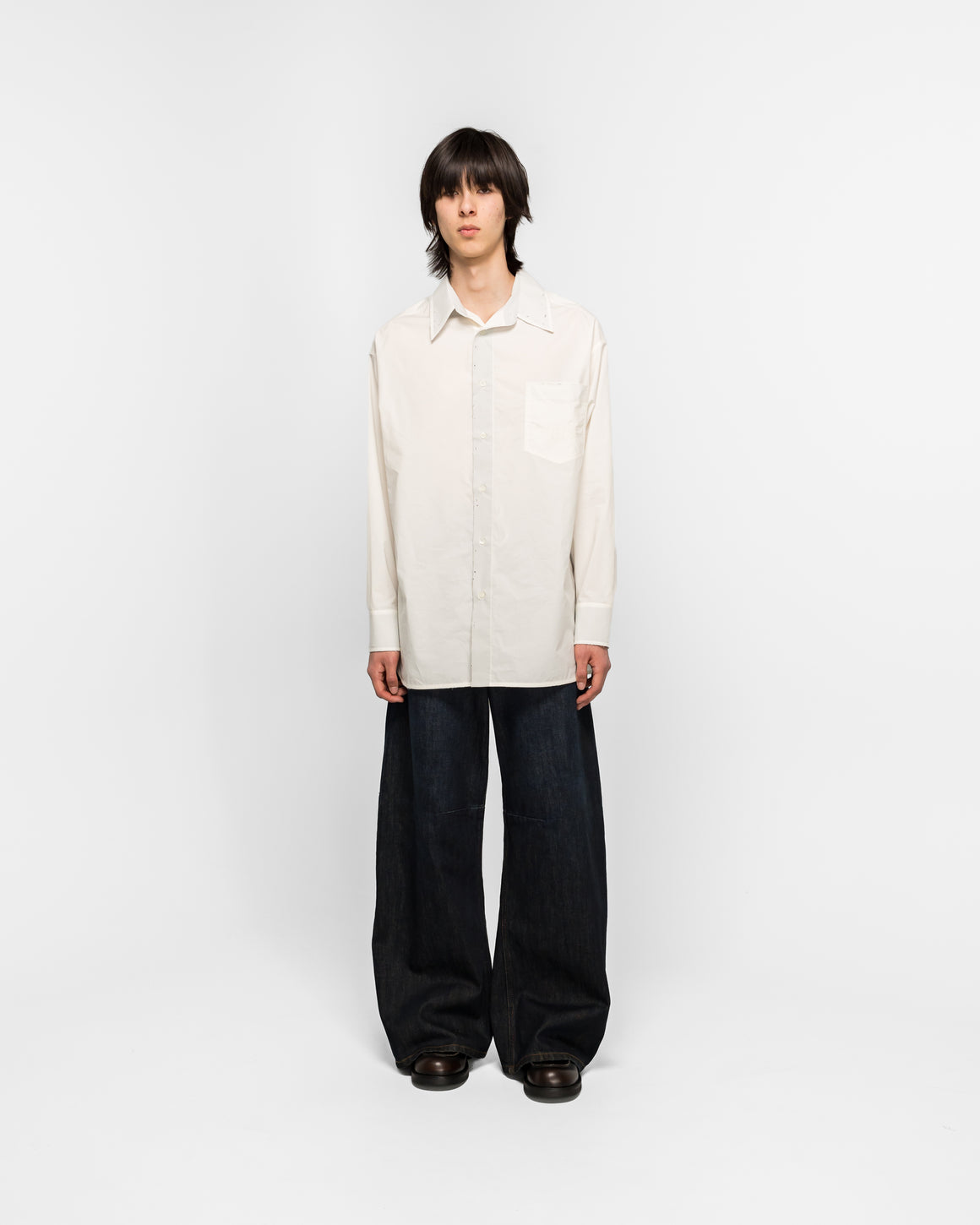MM6 - Oxford Long-Sleeved Shirt - Off White - UP THERE