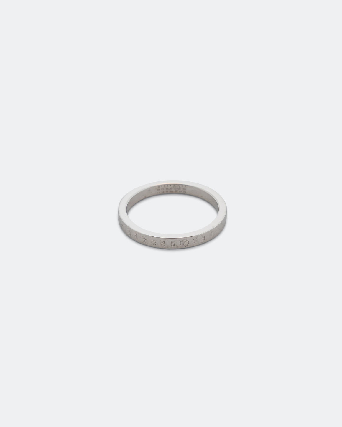 MM6 - Minimal Logo 3mm Ring - Silver Toned Brass - UP THERE
