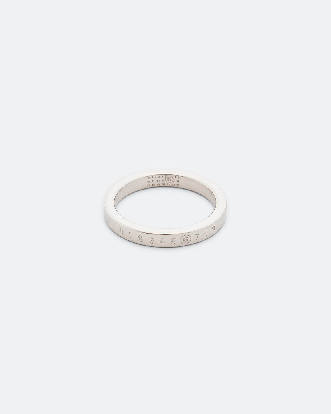 MM6 - Minimal Logo 3mm Ring - Silver Toned Brass - UP THERE
