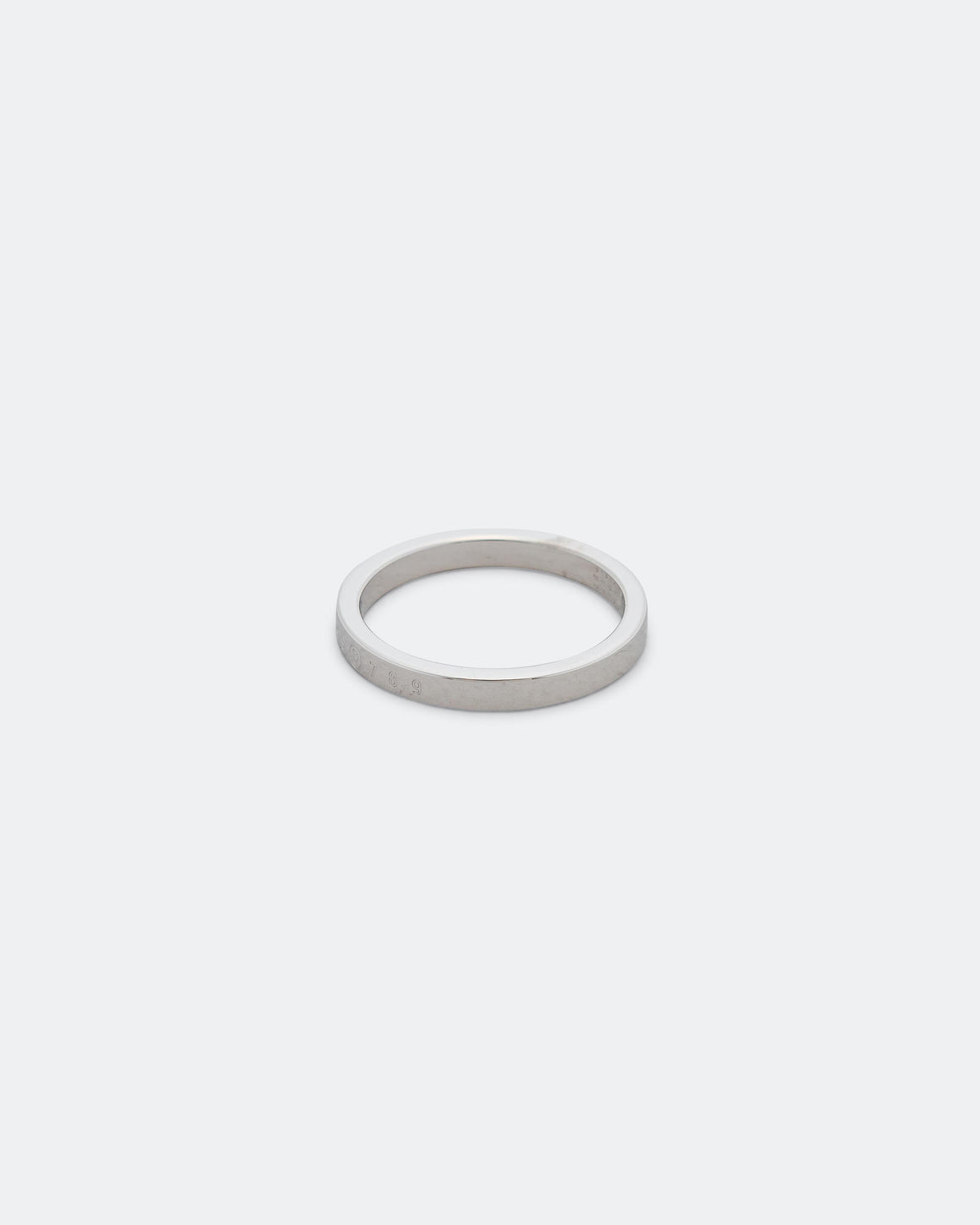 MM6 - Minimal Logo 3mm Ring - Silver Toned Brass - UP THERE
