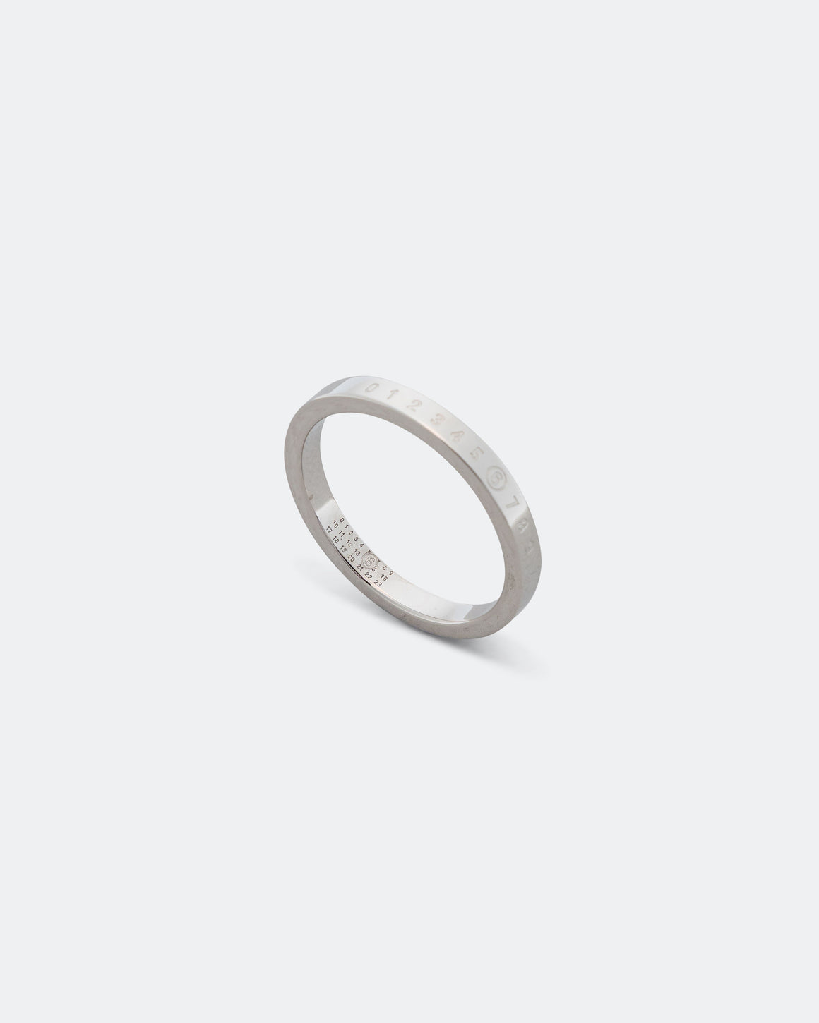 MM6 - Minimal Logo 3mm Ring - Silver Toned Brass - UP THERE