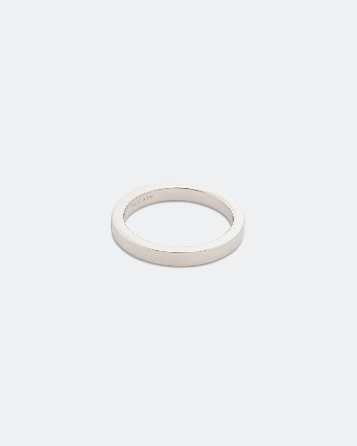 MM6 - Minimal Logo 3mm Ring - Silver Toned Brass - UP THERE