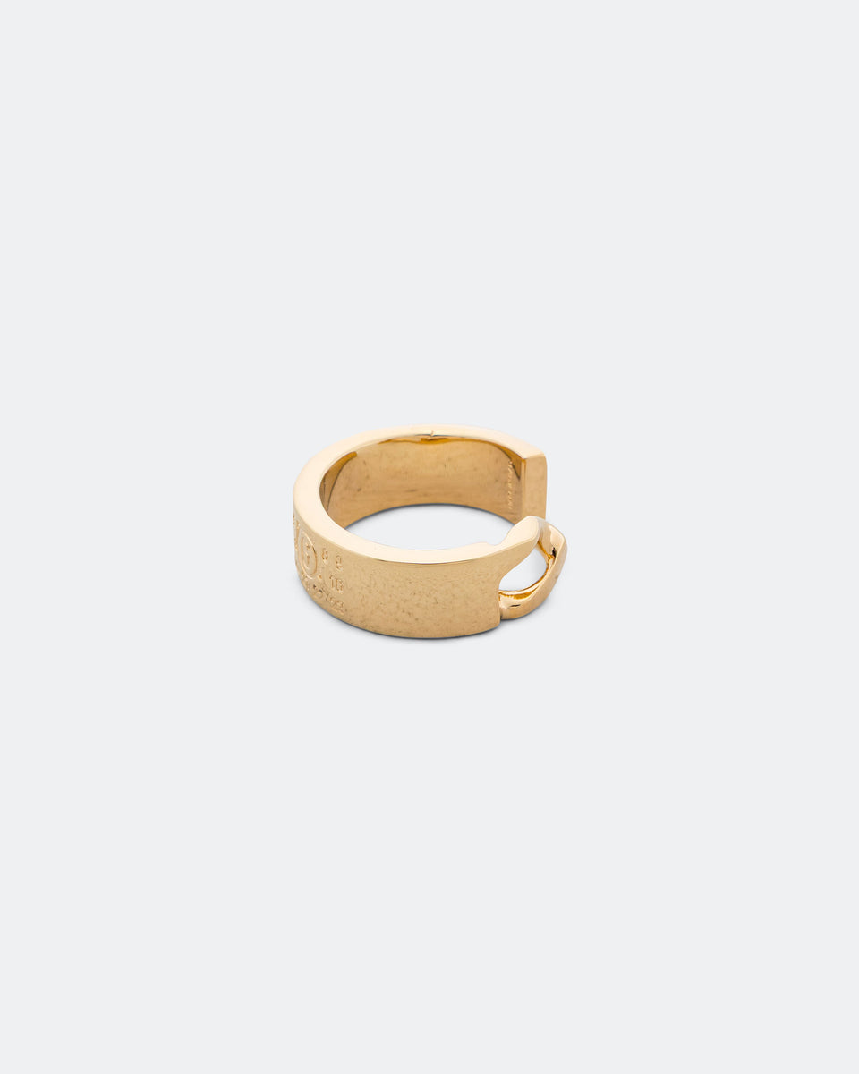 Mm6 Bangle Rings MM6 - Minimal Logo 3mm Ring - Yellow Gold Brass | UP THERE
