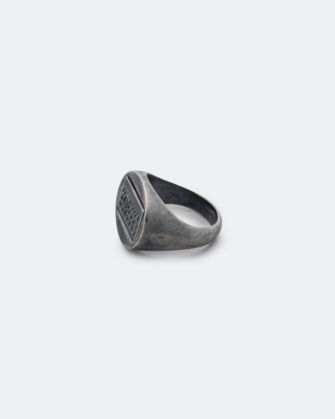 MM6 - Minimal Logo 4mm Signet Ring - Silver Toned Brass - UP THERE