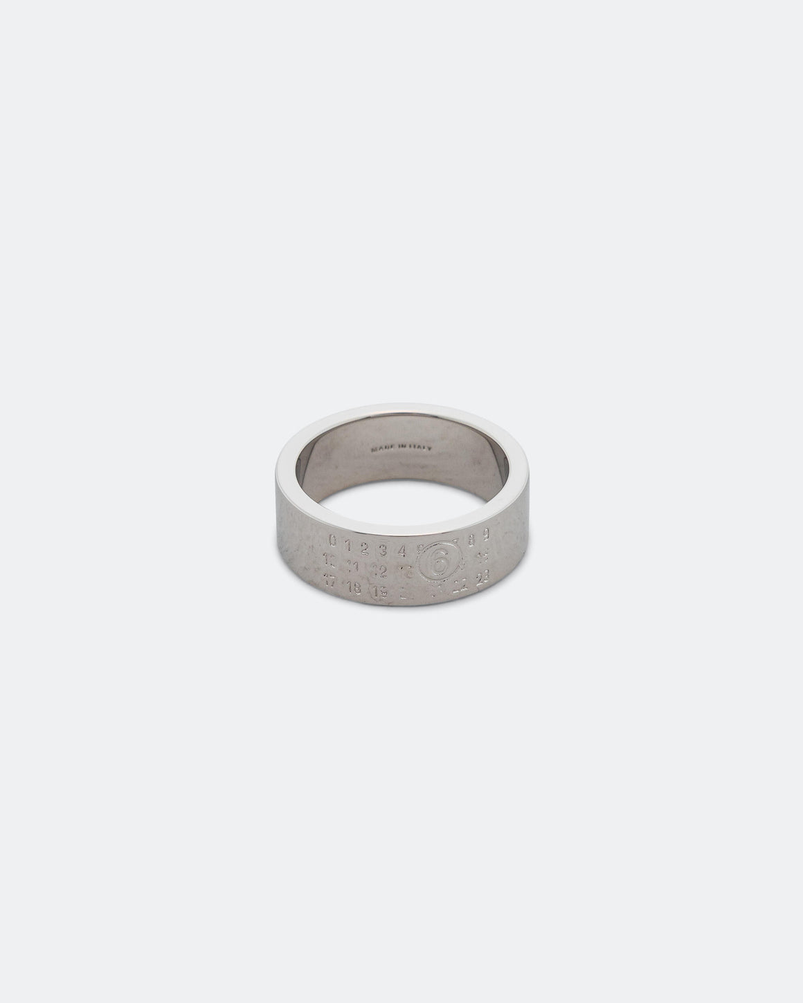 MM6 - Minimal Logo 8mm Ring - Silver Toned Brass - UP THERE