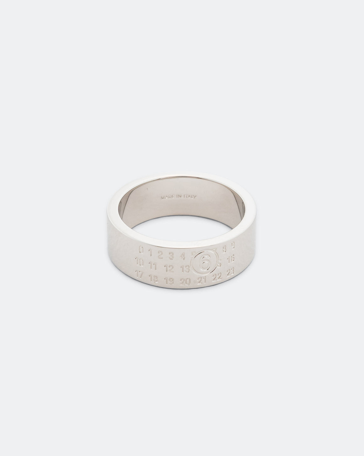 MM6 - Minimal Logo 8mm Ring - Silver Toned Brass - UP THERE
