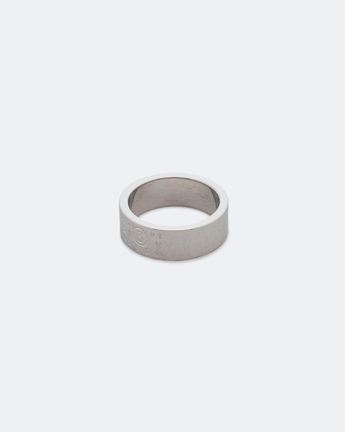 MM6 - Minimal Logo 8mm Ring - Silver Toned Brass - UP THERE