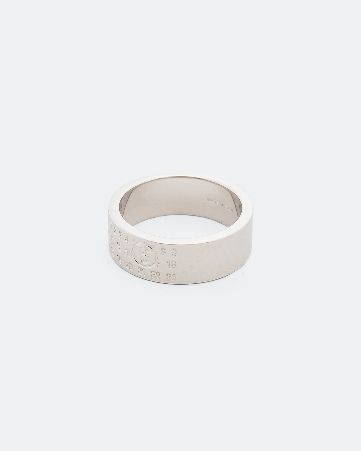 MM6 - Minimal Logo 8mm Ring - Silver Toned Brass - UP THERE