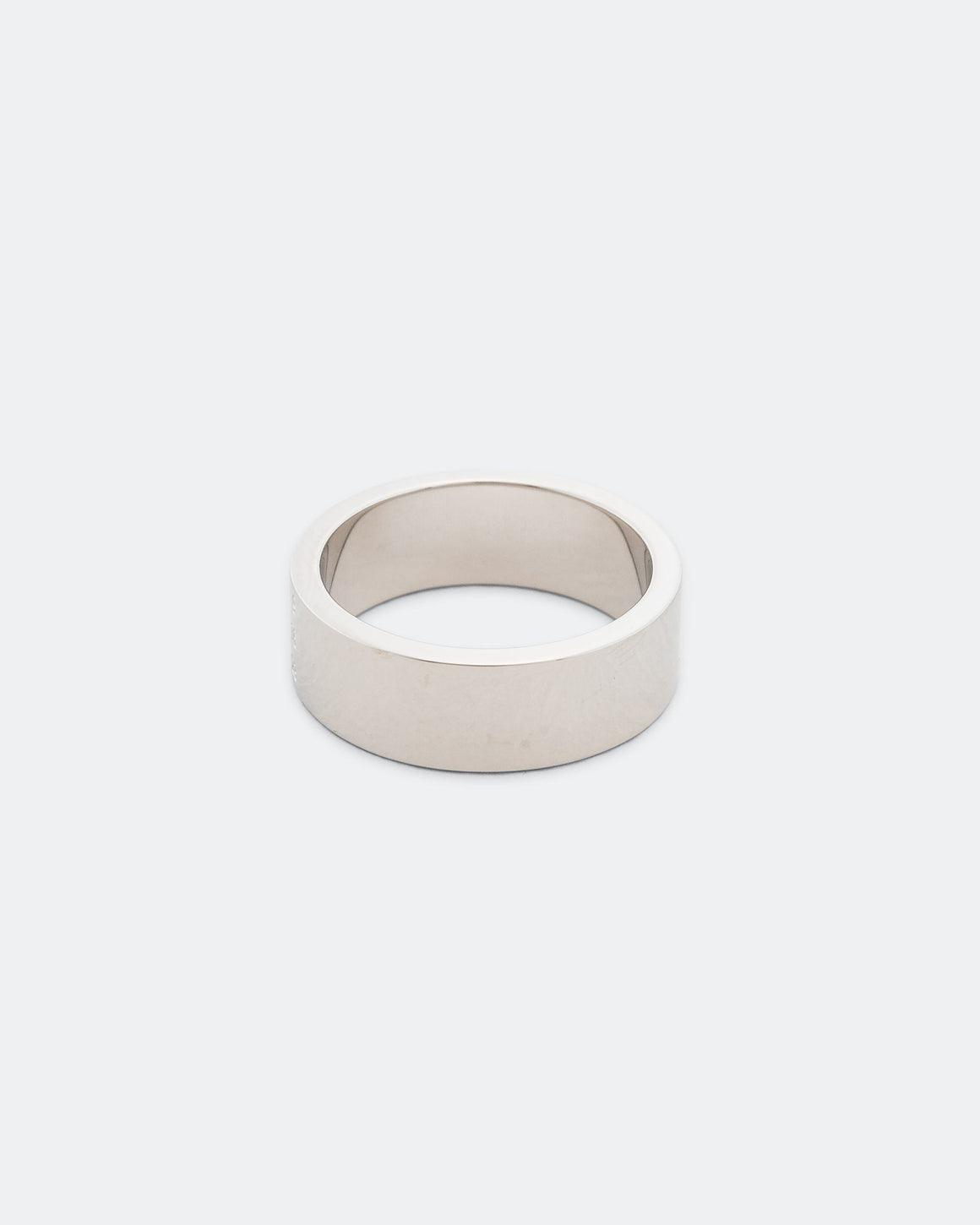 MM6 - Minimal Logo 8mm Ring - Silver Toned Brass - UP THERE