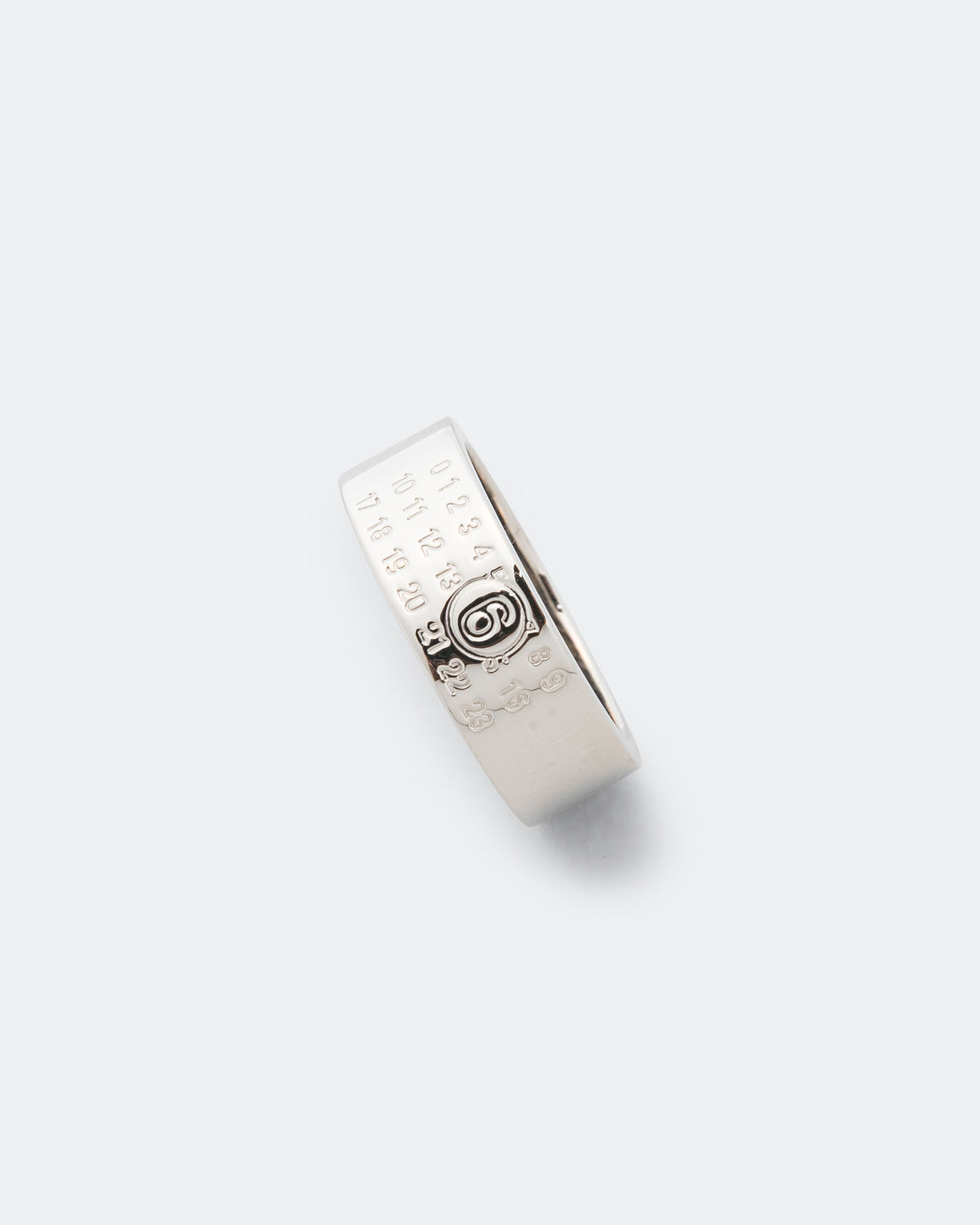 MM6 - Minimal Logo 8mm Ring - Silver Toned Brass - UP THERE