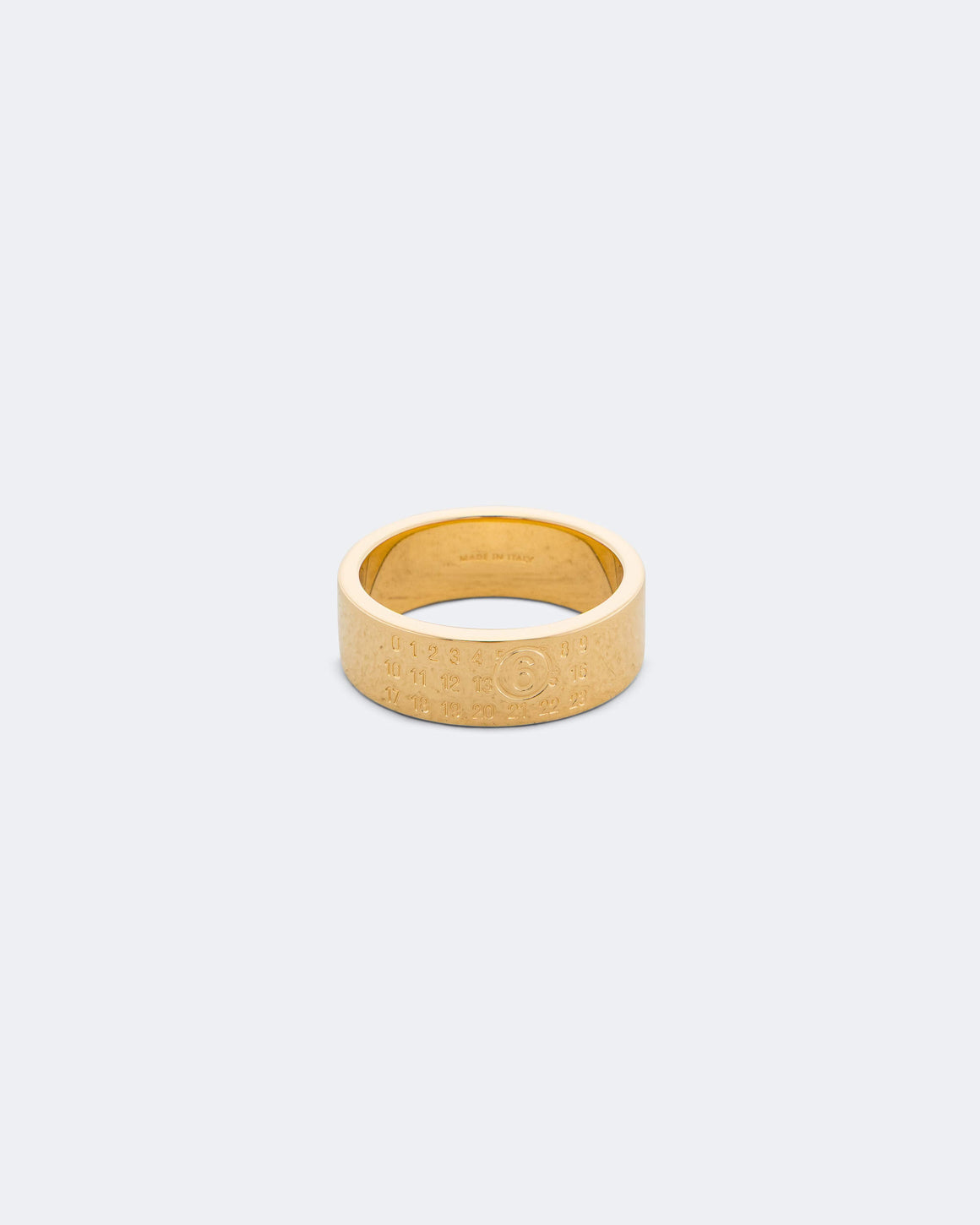 MM6 - Minimal Logo 8mm Ring - Yellow Gold Brass | UP THERE