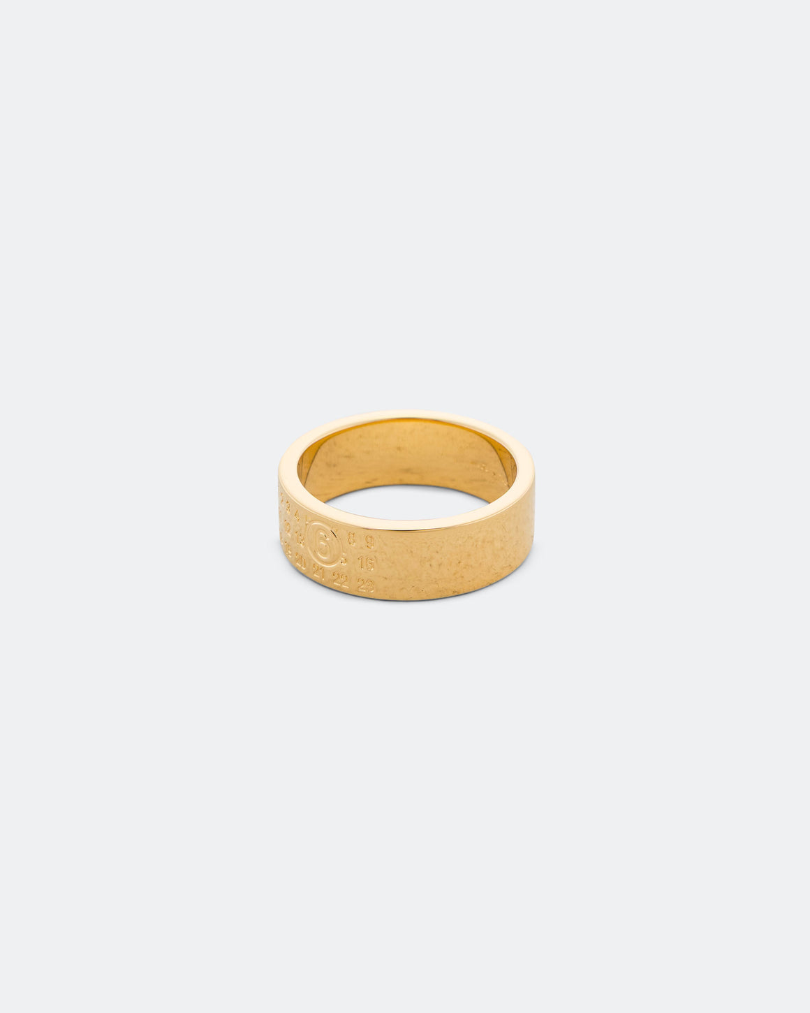 MM6 - Minimal Logo 8mm Ring - Yellow Gold Brass - UP THERE