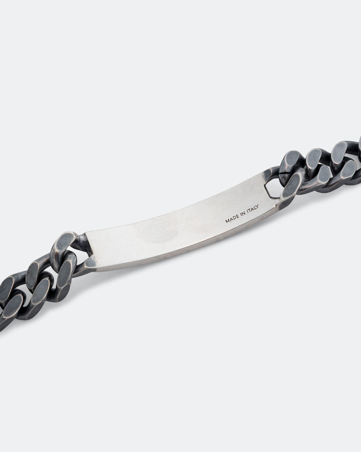 MM6 - Minimal Logo Curb Bracelet - Silver Toned Brass - UP THERE