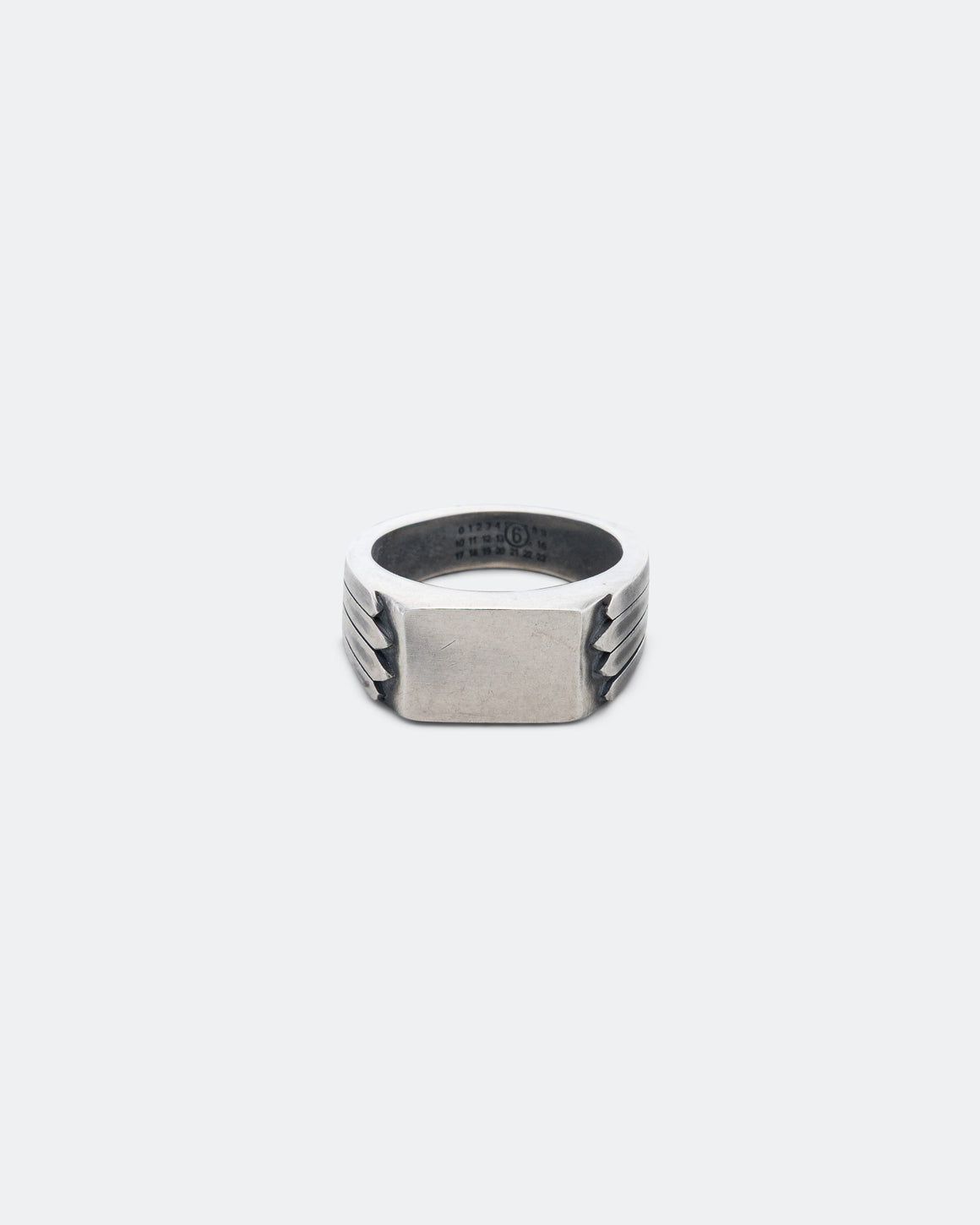 MM6 - Minimal Logo Navajo Ring - Silver Toned Brass - UP THERE