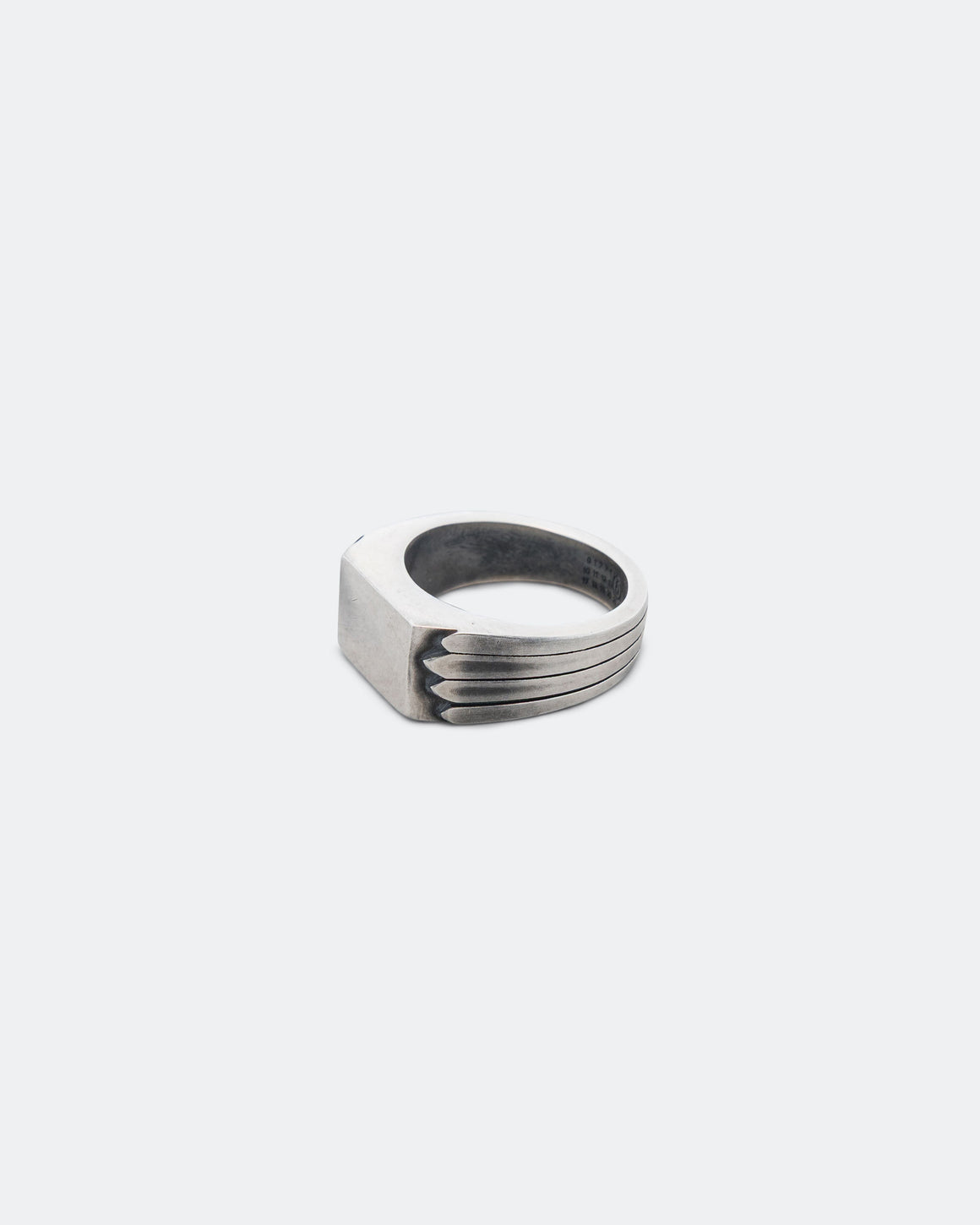 MM6 - Minimal Logo Navajo Ring - Silver Toned Brass - UP THERE