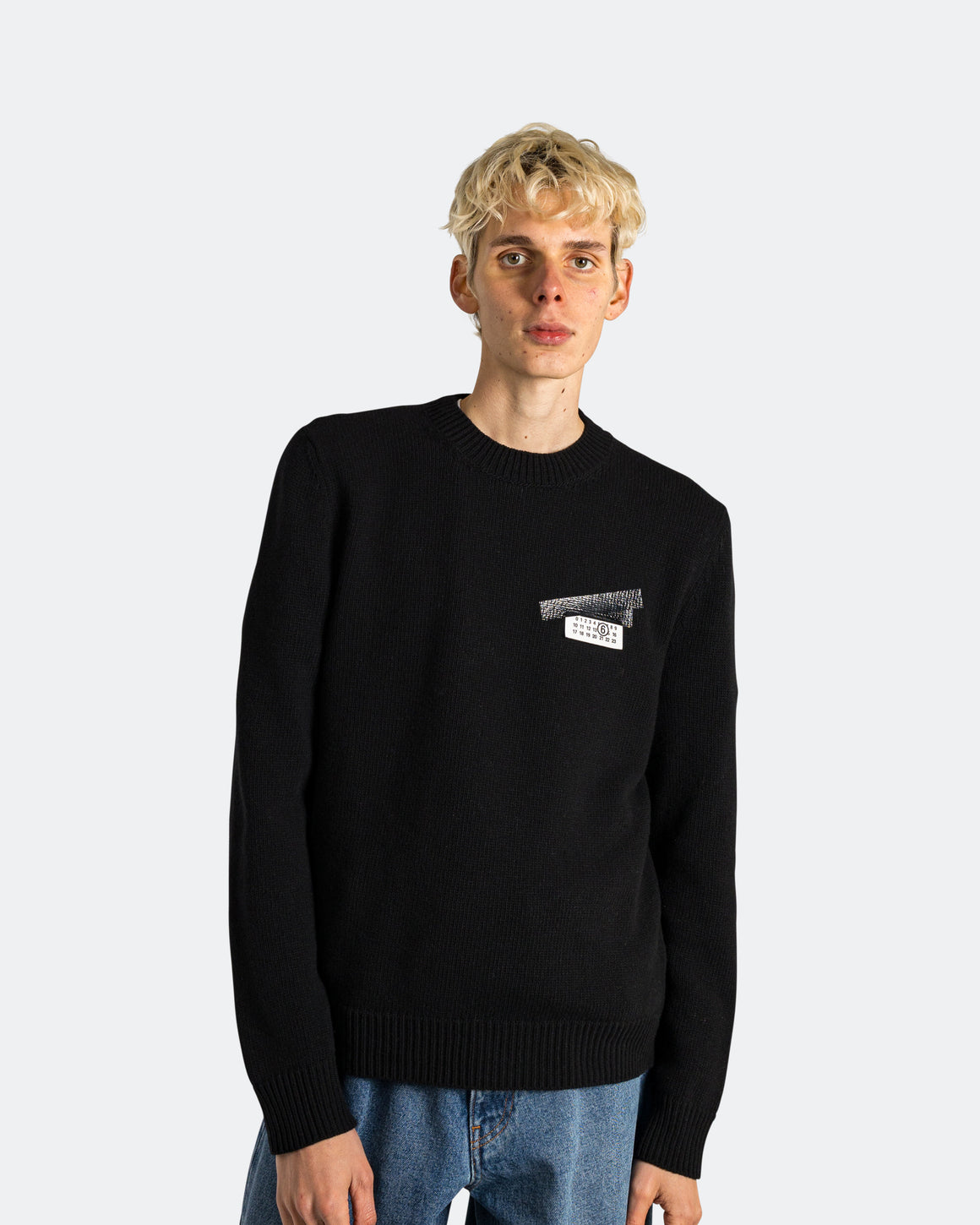 MM6 - Numbers Logo Crewneck Sweat - Black - UP THERE