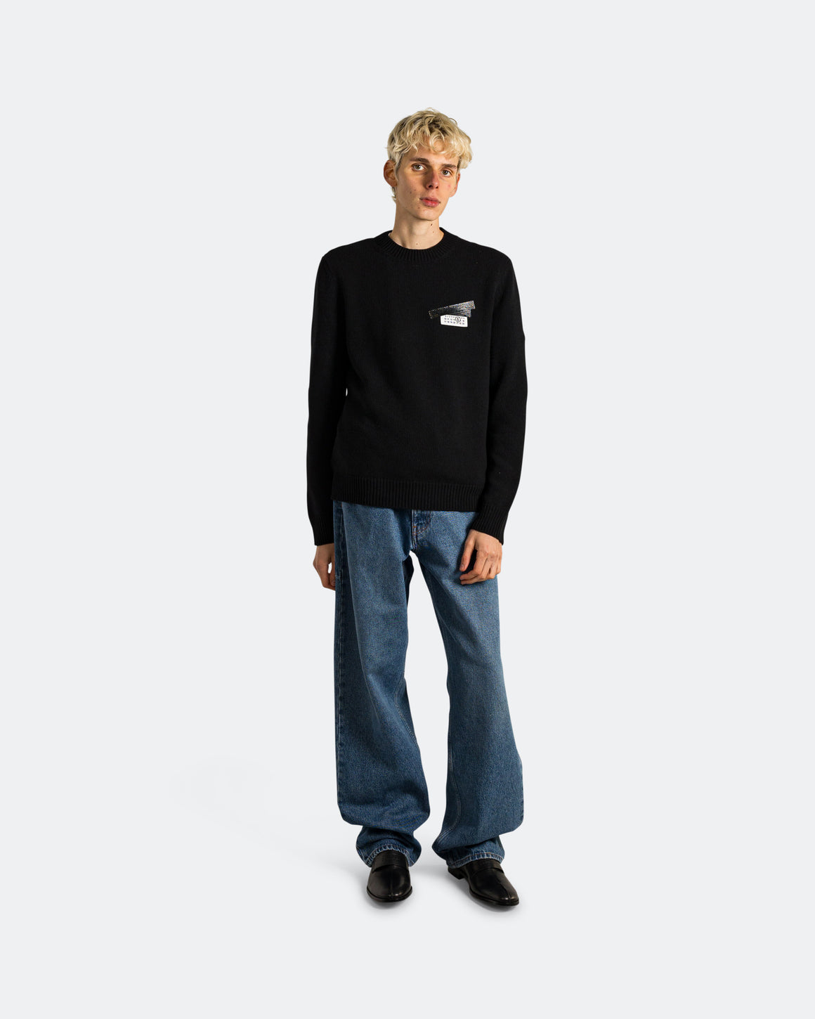 MM6 - Numbers Logo Crewneck Sweat - Black - UP THERE