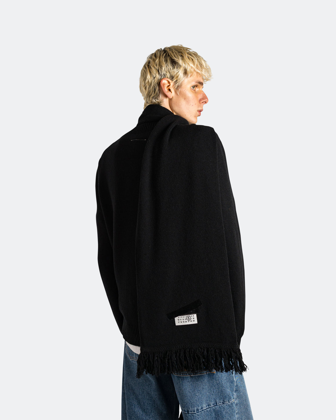 MM6 - Numeric Logo Scarf - Black - UP THERE