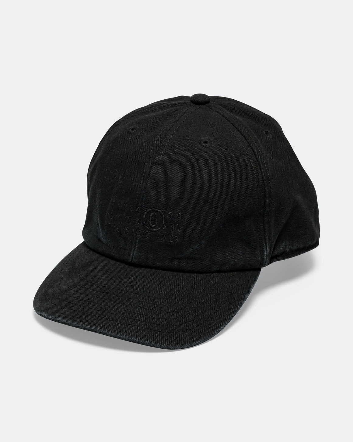 MM6 - Numeric Signature Cap Canvas - Washed Black - UP THERE