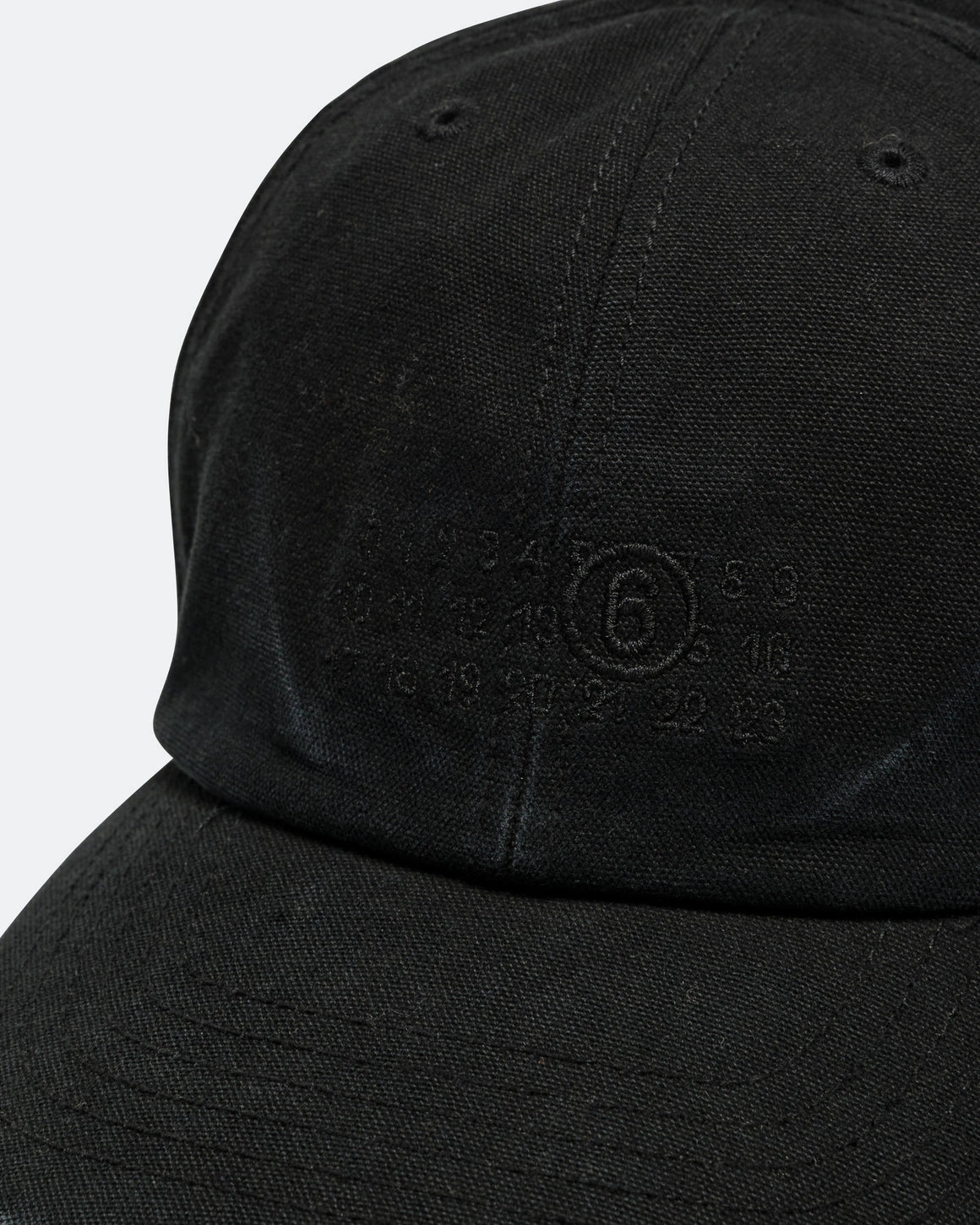 MM6 - Numeric Signature Cap Canvas - Washed Black - UP THERE