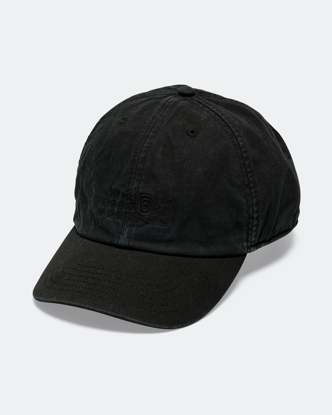 MM6 - Numeric Signature Cap Twill - Washed Black Medium - UP THERE