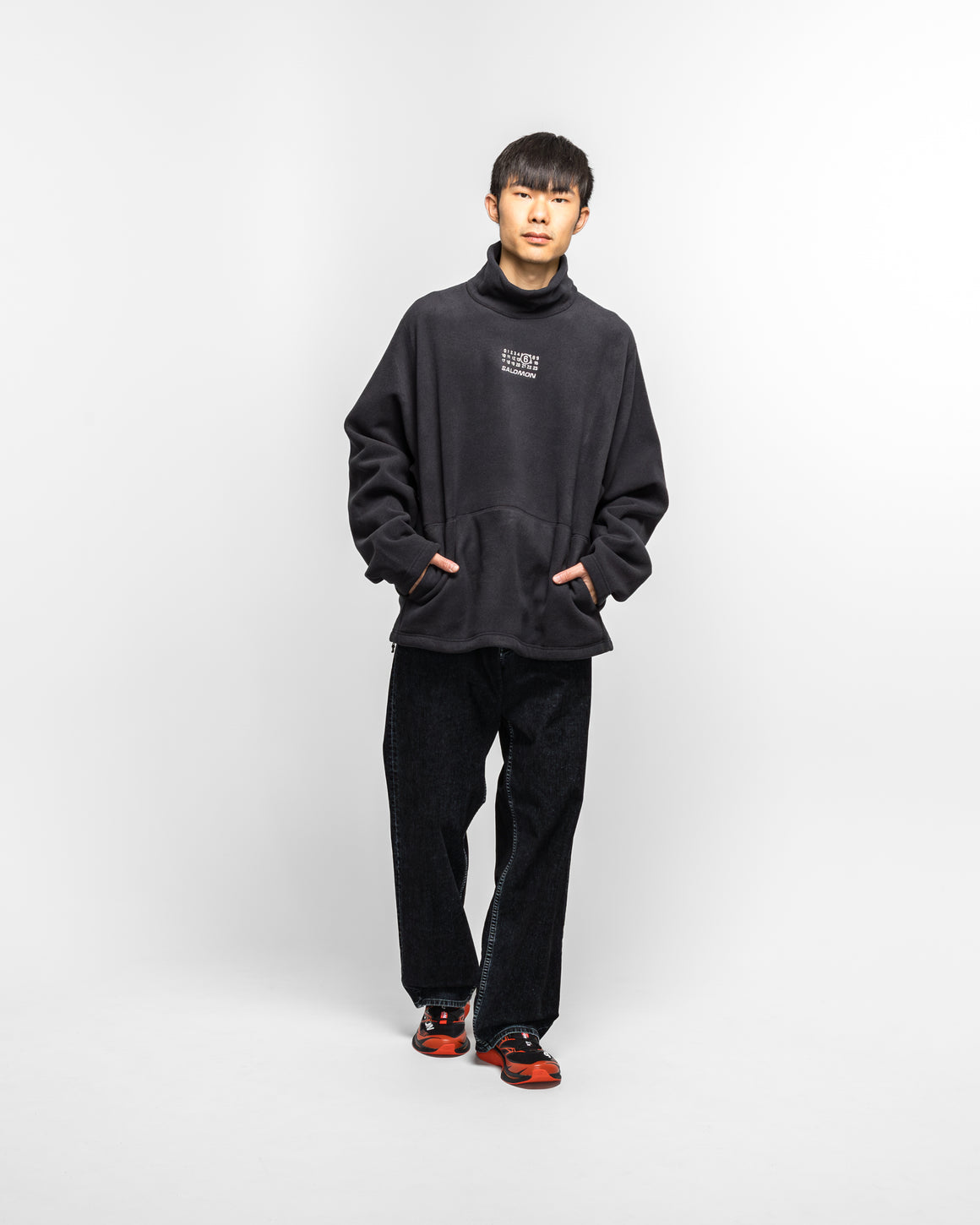 MM6 - Pile Fleece LS Pullover x Salomon - Washed Black - UP THERE