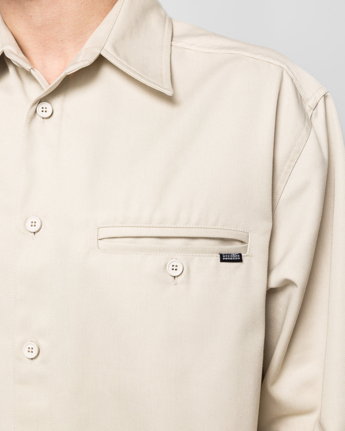 MM6 - Poly Cotton Twill Shirt - Beige - UP THERE