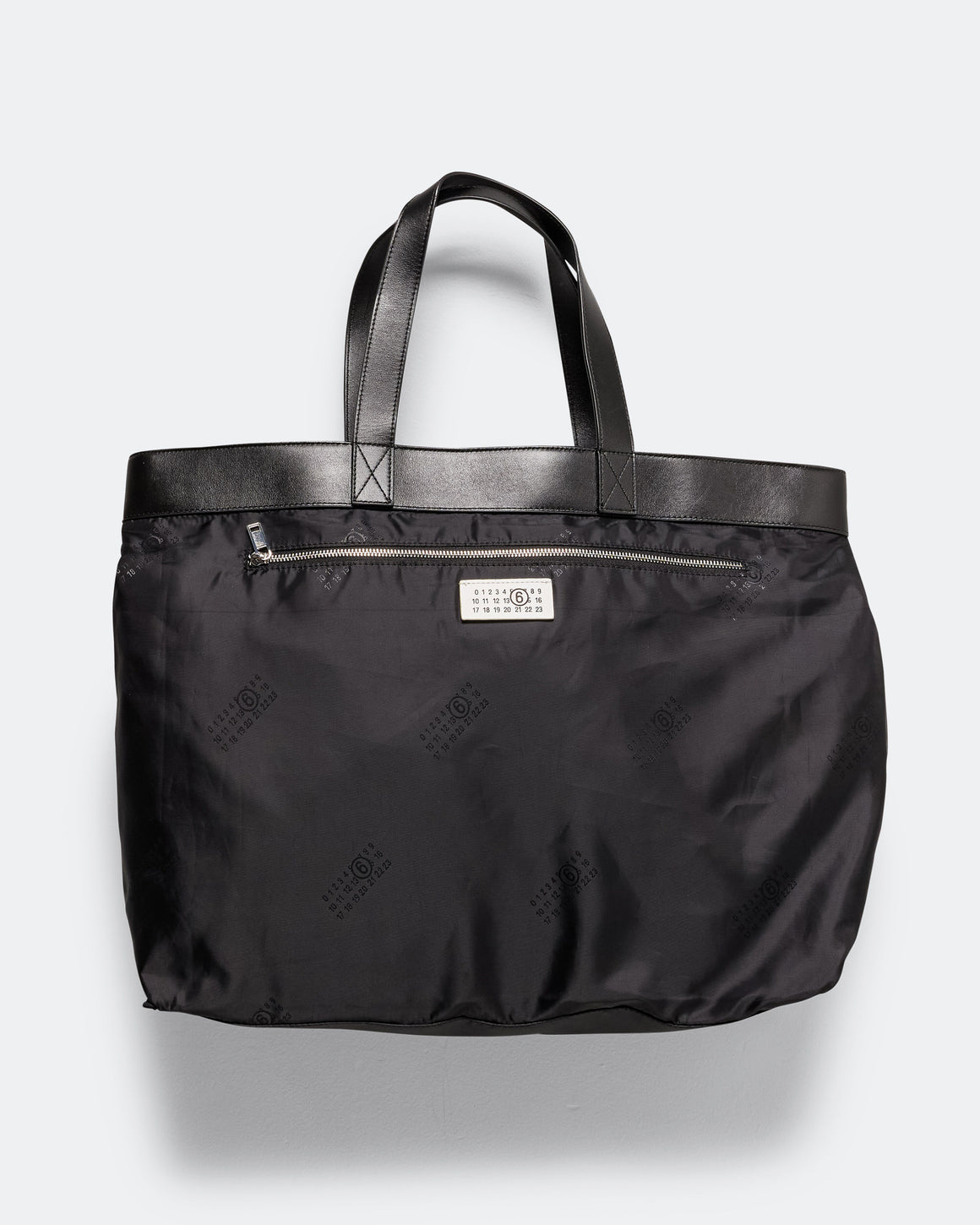 MM6 - Reverse Tote - Black Satin Jacquard - UP THERE